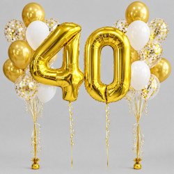 Шары-цифры «40» со связкой шаров