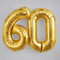 Шары-цифры «60» золотые